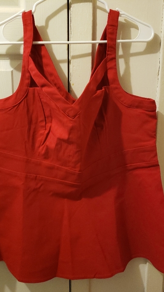SALE Torrid Red Bengaline Cutout Peplum Top 2 - Picture 4 of 4